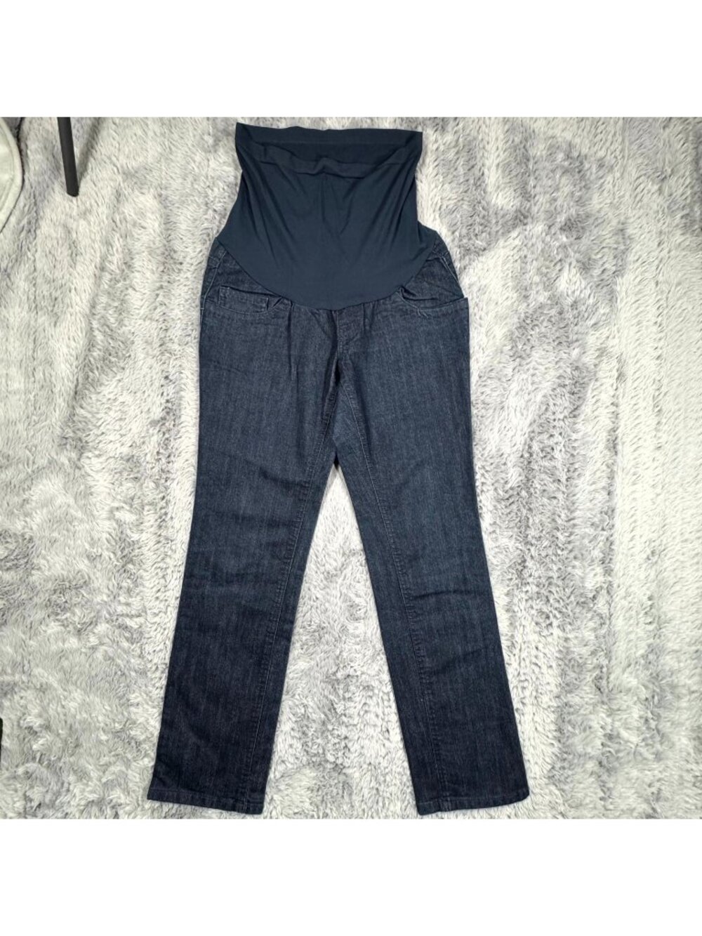 Indigo Blue Jeans Women's S Blue Cotton Denim Straight Maternity Travel Stretch
